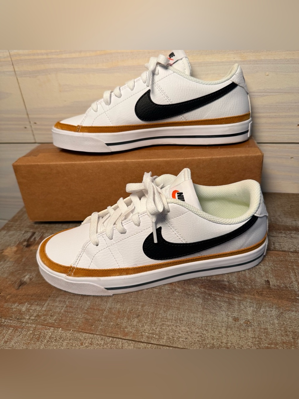Nike Court Legacy Next Nature White Desert Ochre Size 7